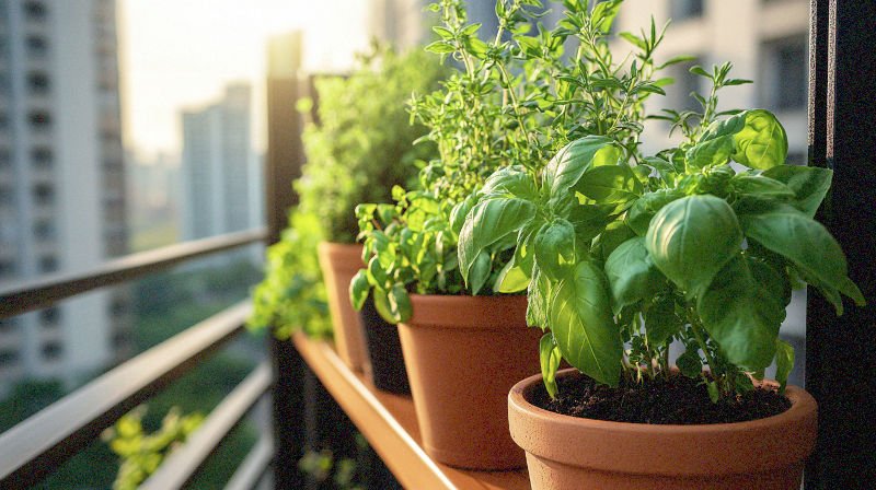 balcony herb garden